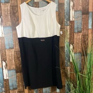 Salon studio 24W black and white sleeveless dress